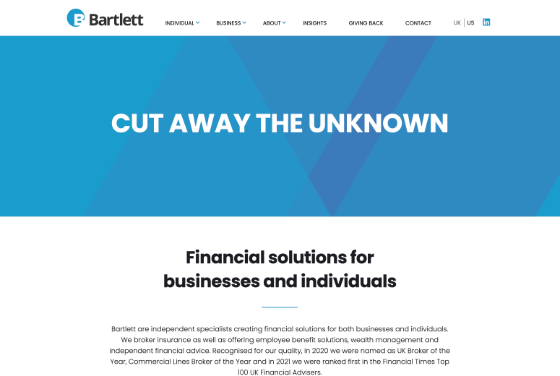 Screenshot of the Bartlett Group website