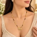 Exquisite Gold Plated Mangalsutra with Sparkling American Diamonds — view 2