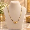 Elegant Traditional Gold Plated Mangalsutra with Black Beads — view 1