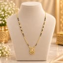 Elegant Gold Plated AD Stone Studded Mangalsutra with Round Pendant — view 1