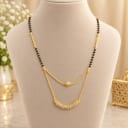 Elegant Double Layered Gold Plated Mangalsutra with American Diamonds — view 1