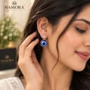 Namora Gold-Plated Evil Eye Drop Earrings with Crystals — view 2