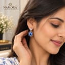 Namora Gold-Plated Evil Eye Drop Earrings with Crystals — view 3