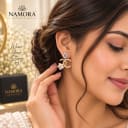 Namora Gold-Plated Crystal and Floral Interlocking CC Earrings — view 2