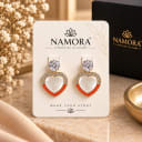 Namora Gold-Plated Heart Stone Drop Earrings — view 1