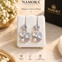 Namora Elegant Floral Drop Earrings with Crystals and Pearls — view 1