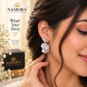 Namora Elegant Floral Drop Earrings with Crystals and Pearls — view 2