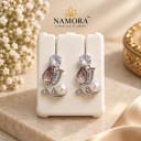 Namora Silver-Plated Cubic Zirconia and Pearl Floral Drop Earrings — view 1