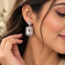 Namora Elegant Silver-Plated Cubic Zirconia Dangle Earrings — view 2
