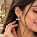 Namora Lifestyles Silver Starry Sparkle Drop Earrings — view 2