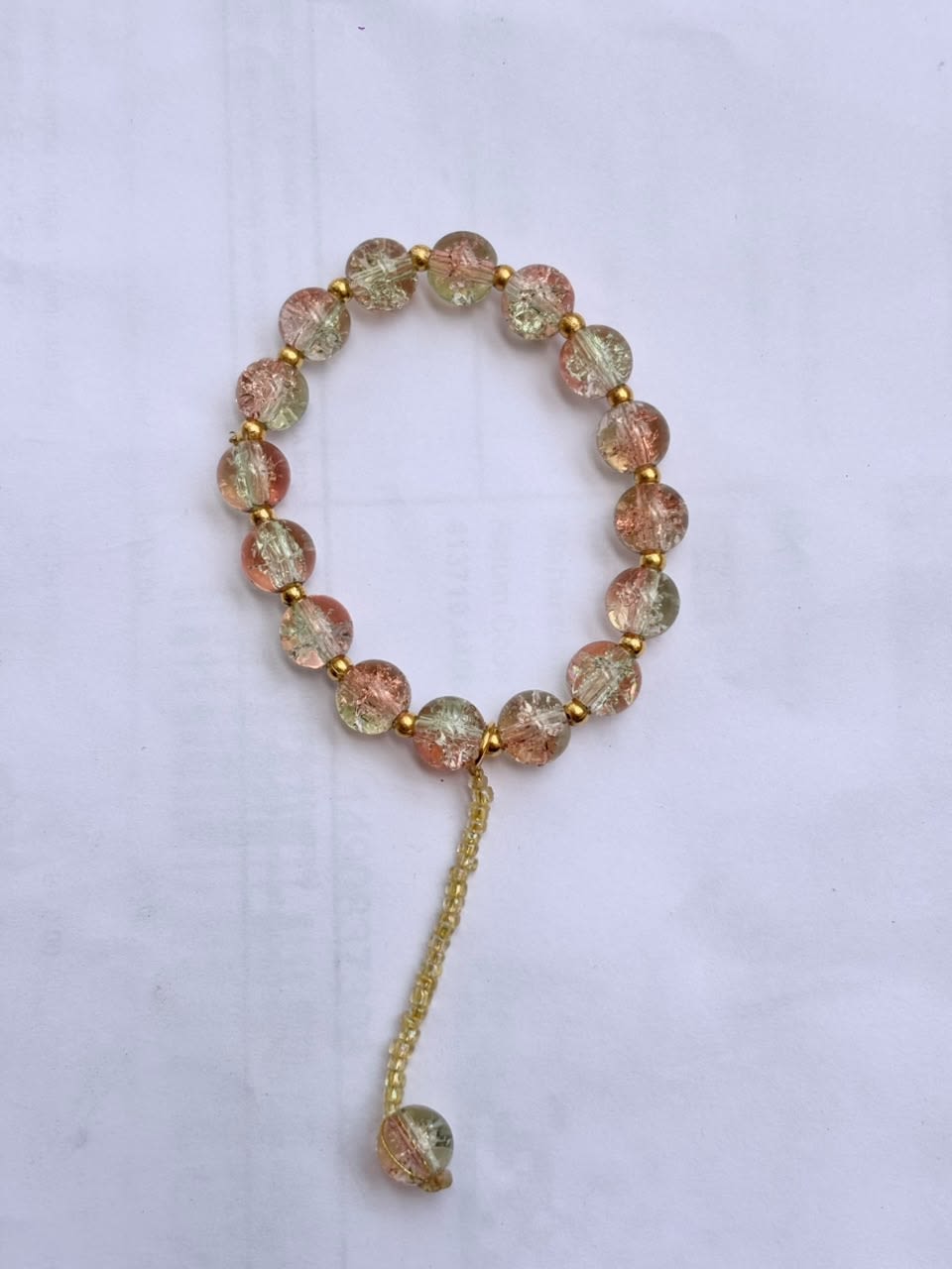 Elegant Multi-color Cracked Glass Bead Stretchable Bracelet