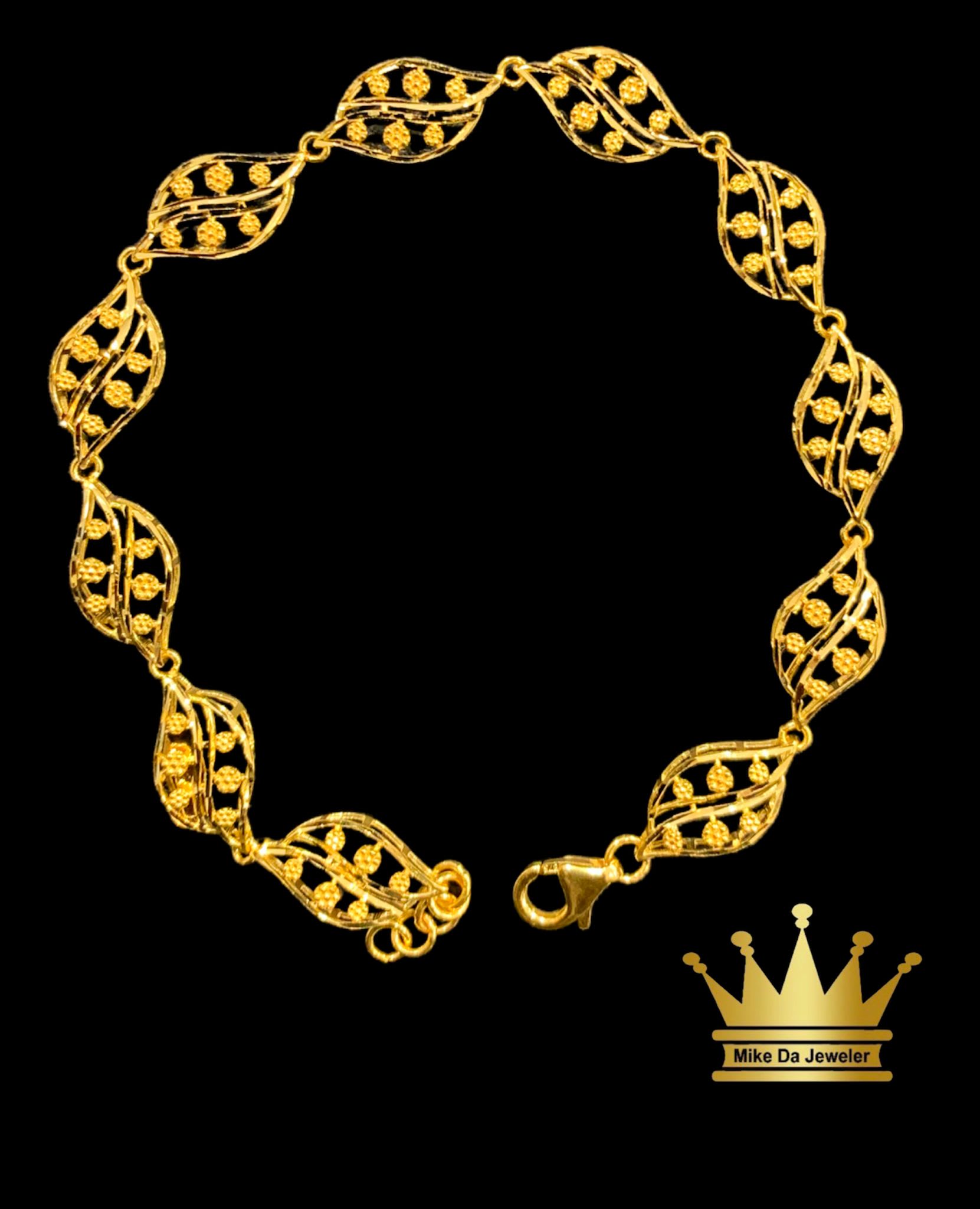 21 k yellow gold bracelet size 7.5 inch weight 6.000 mg