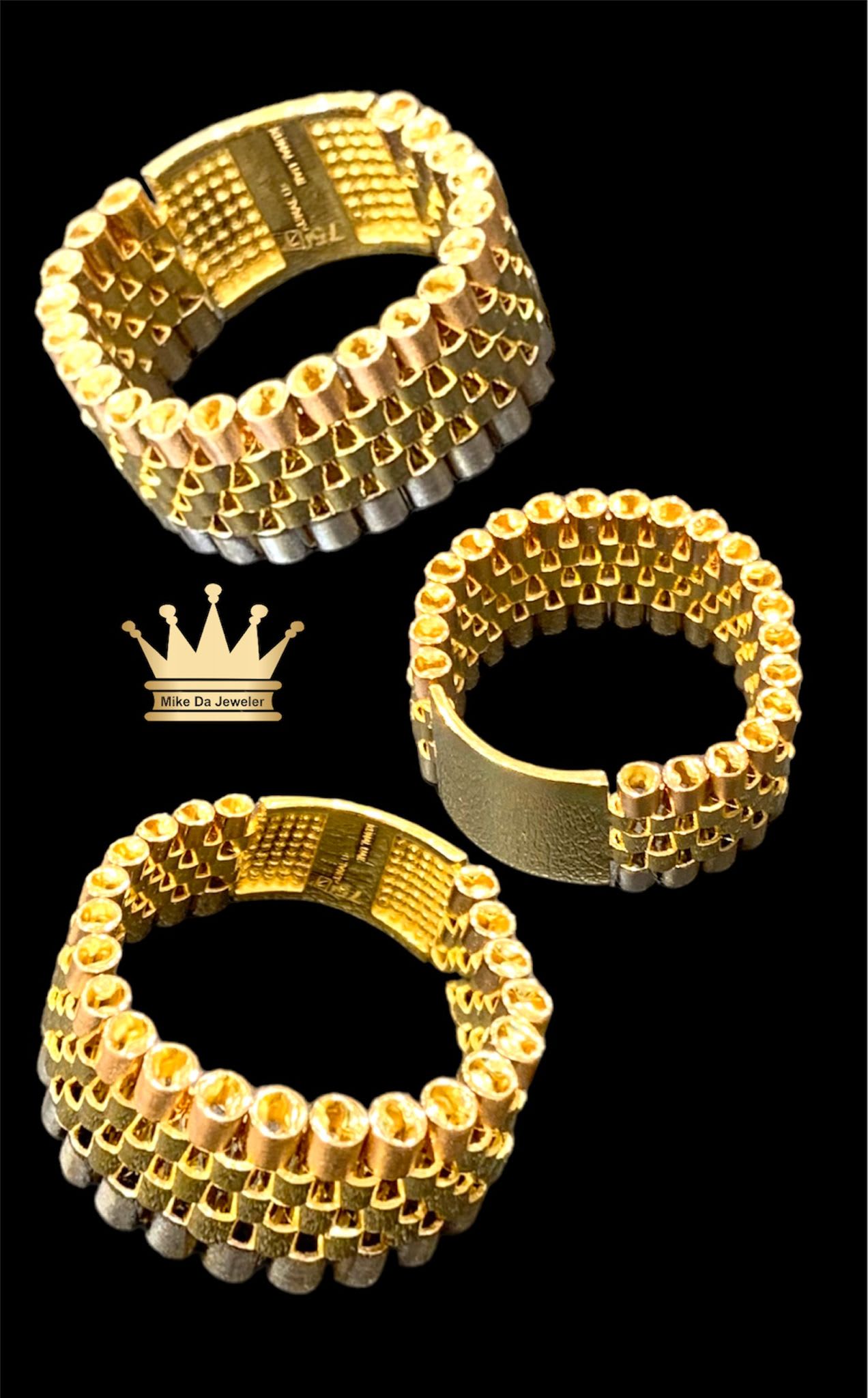 18k Tri-Color Gold Rolex Ring
