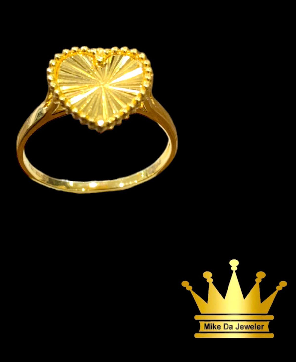 21 Karat Gold Heart Design Ring