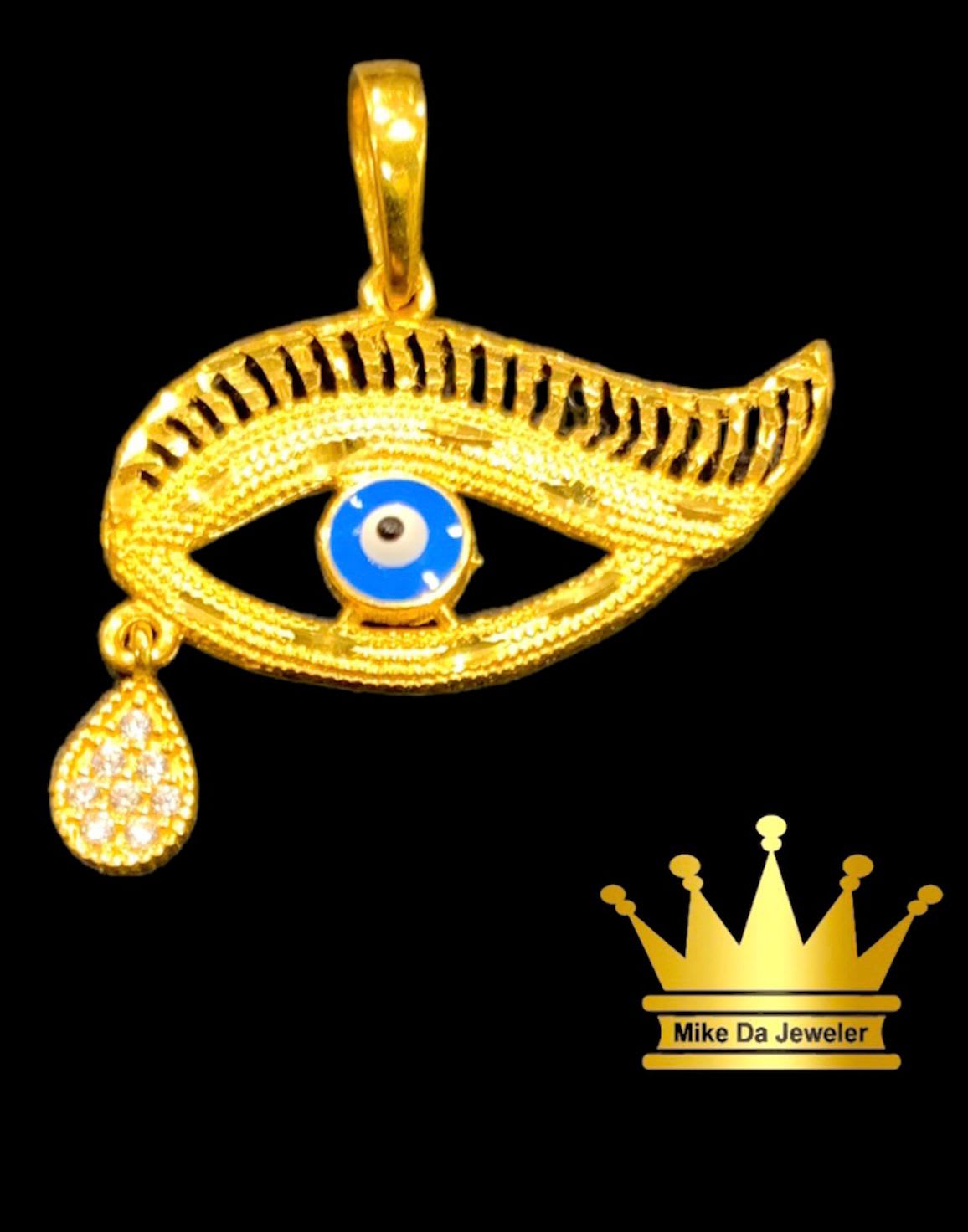 21K Gold Evil Eye Charm
