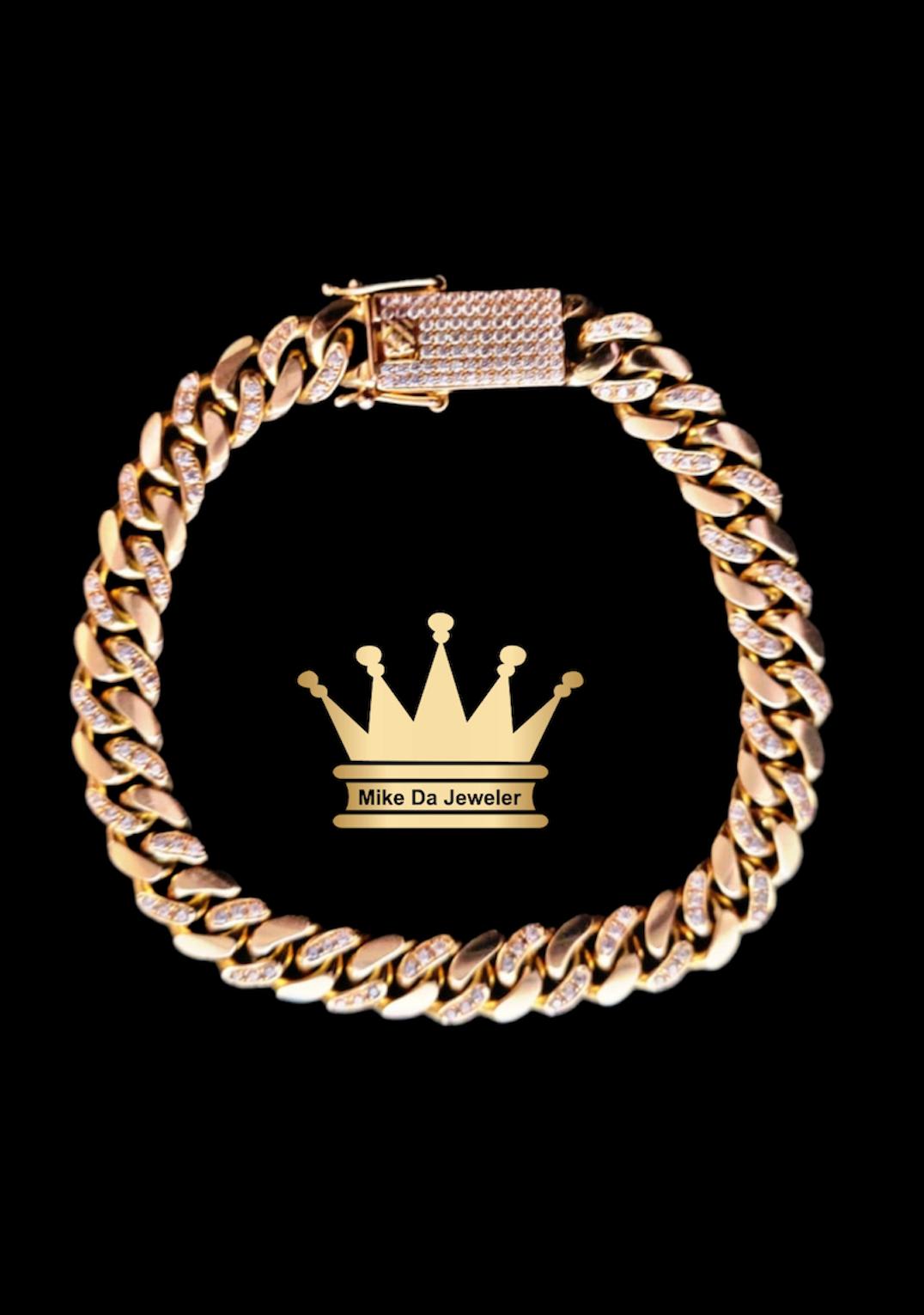 18k Handmade Solid Miami Cuban Link Bracelet