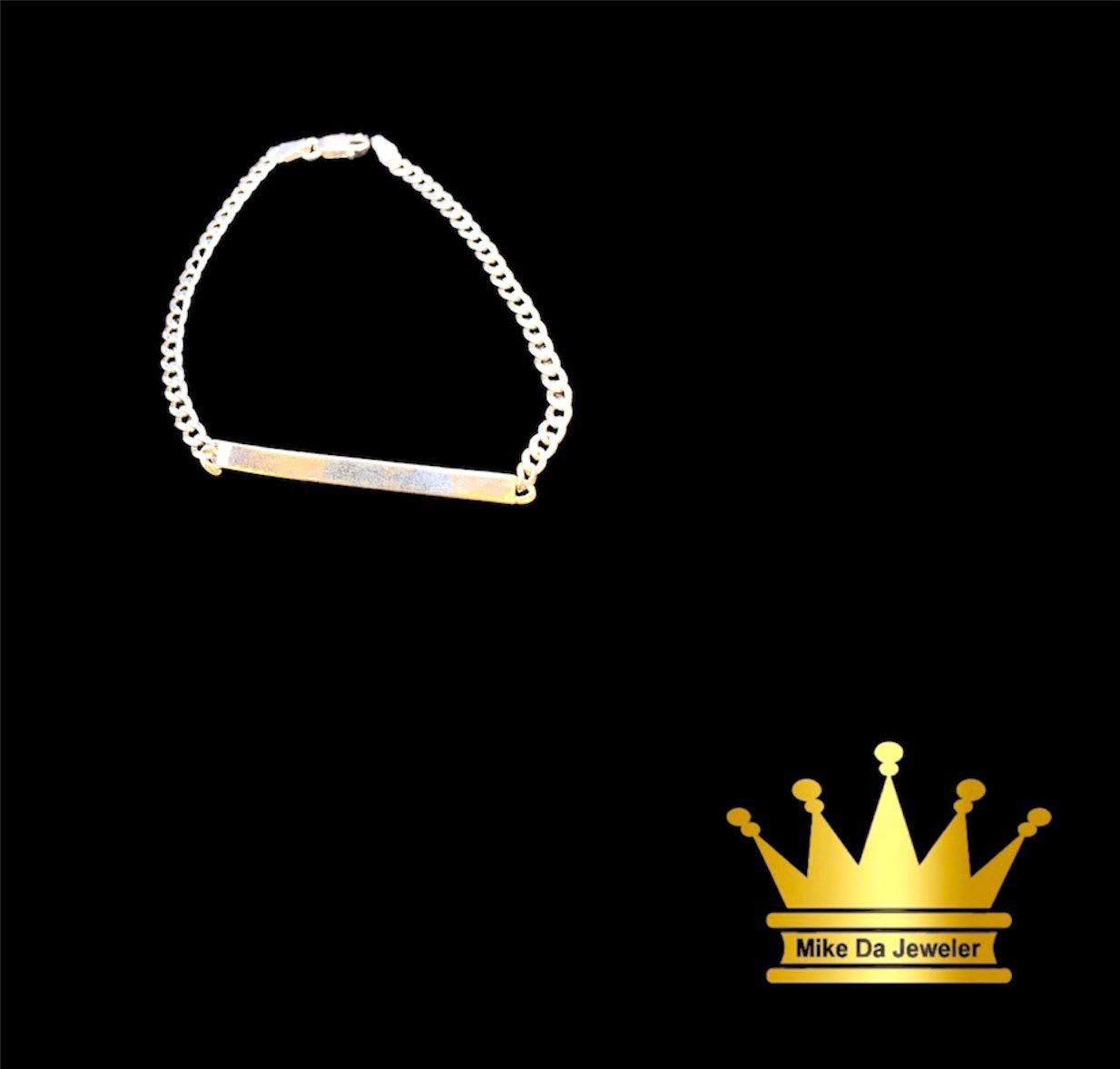 925 Sterling Silver Cuban Link ID Bracelet