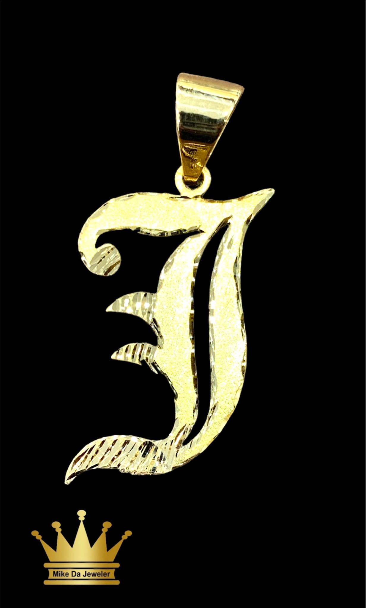 18k Handmade Customized Old English Initials Pendant