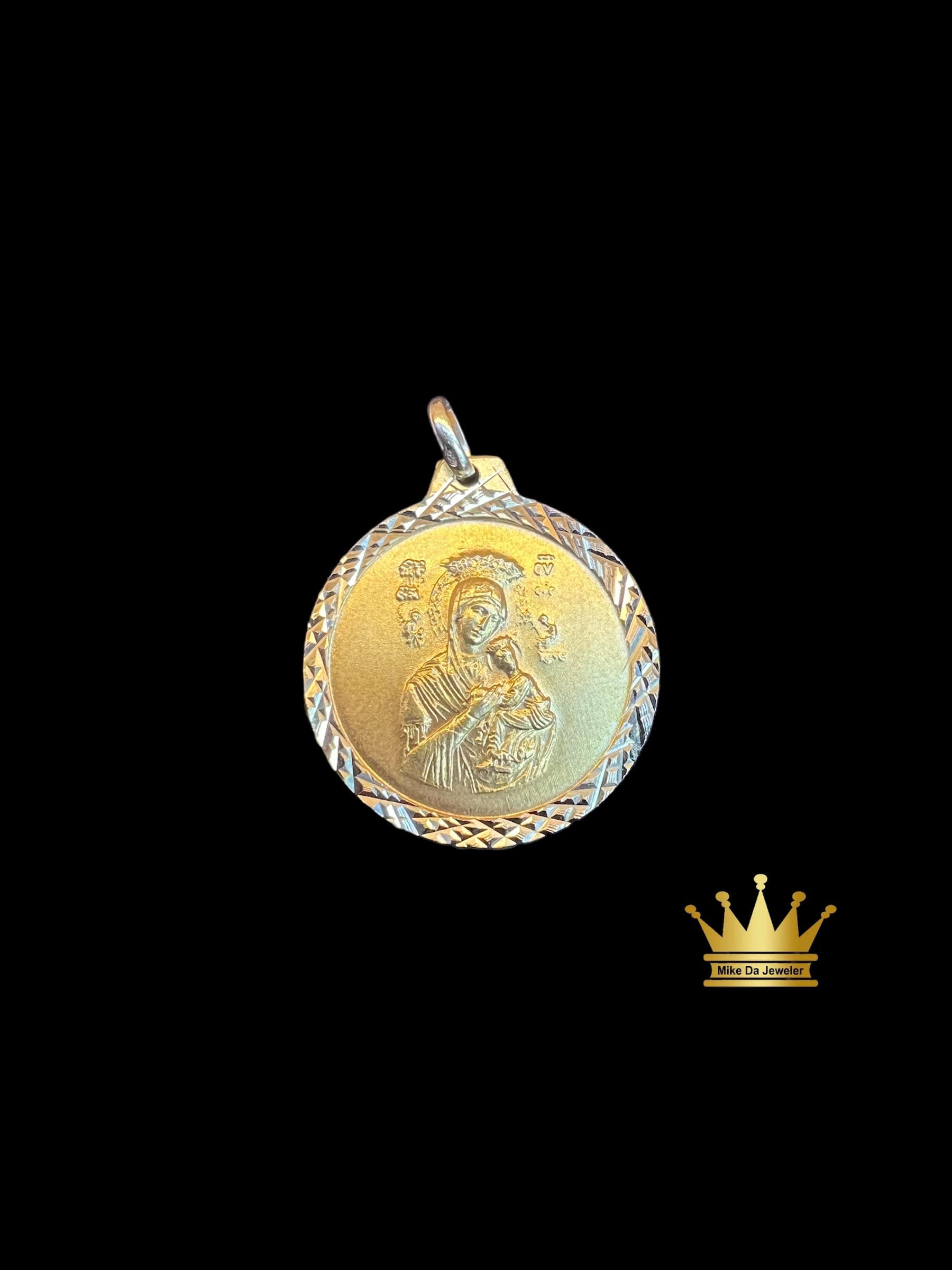 18k Yellow Gold Religious Pendant