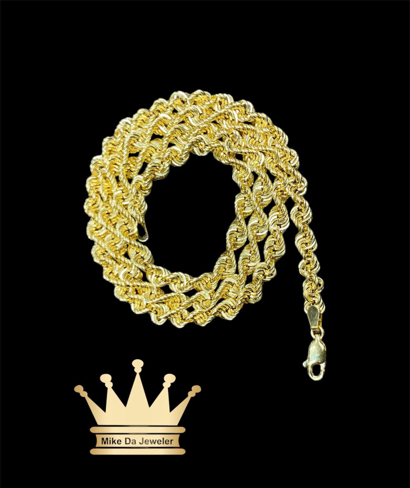 18K Semi Solid Rope Chain