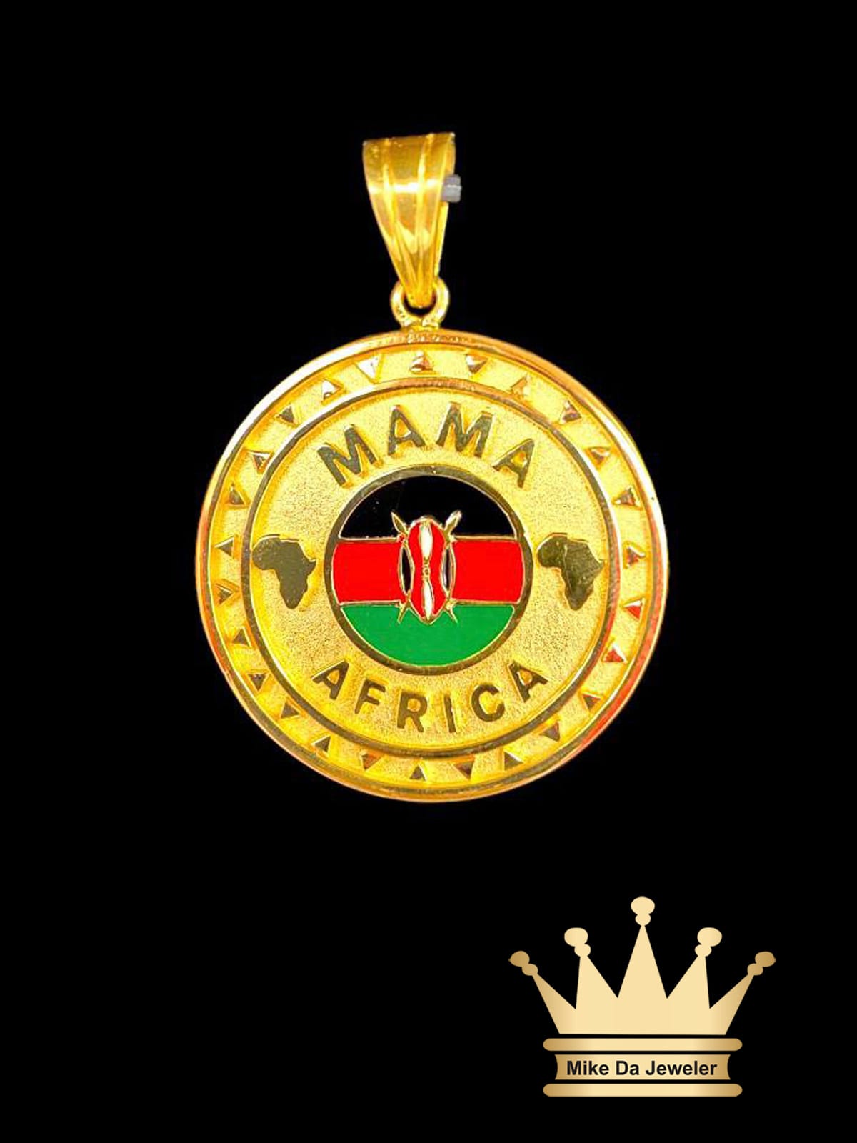 22K Custom Made Solid Gold Circle Charm