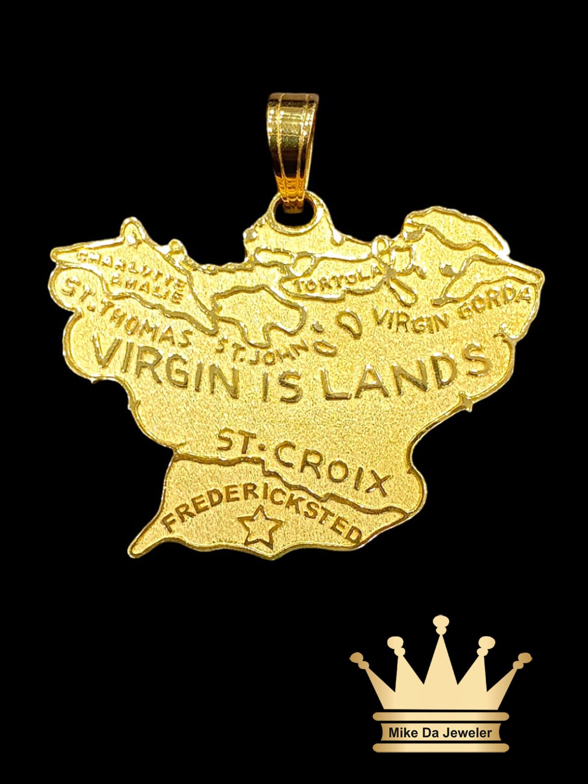 Custom Made 18K Yellow Gold Virgin Islands Charm