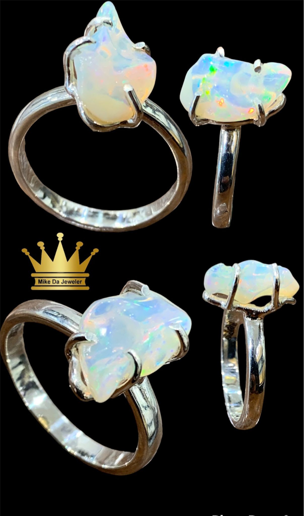 925 Sterling Silver Handmade Natural Polished Opal Ring