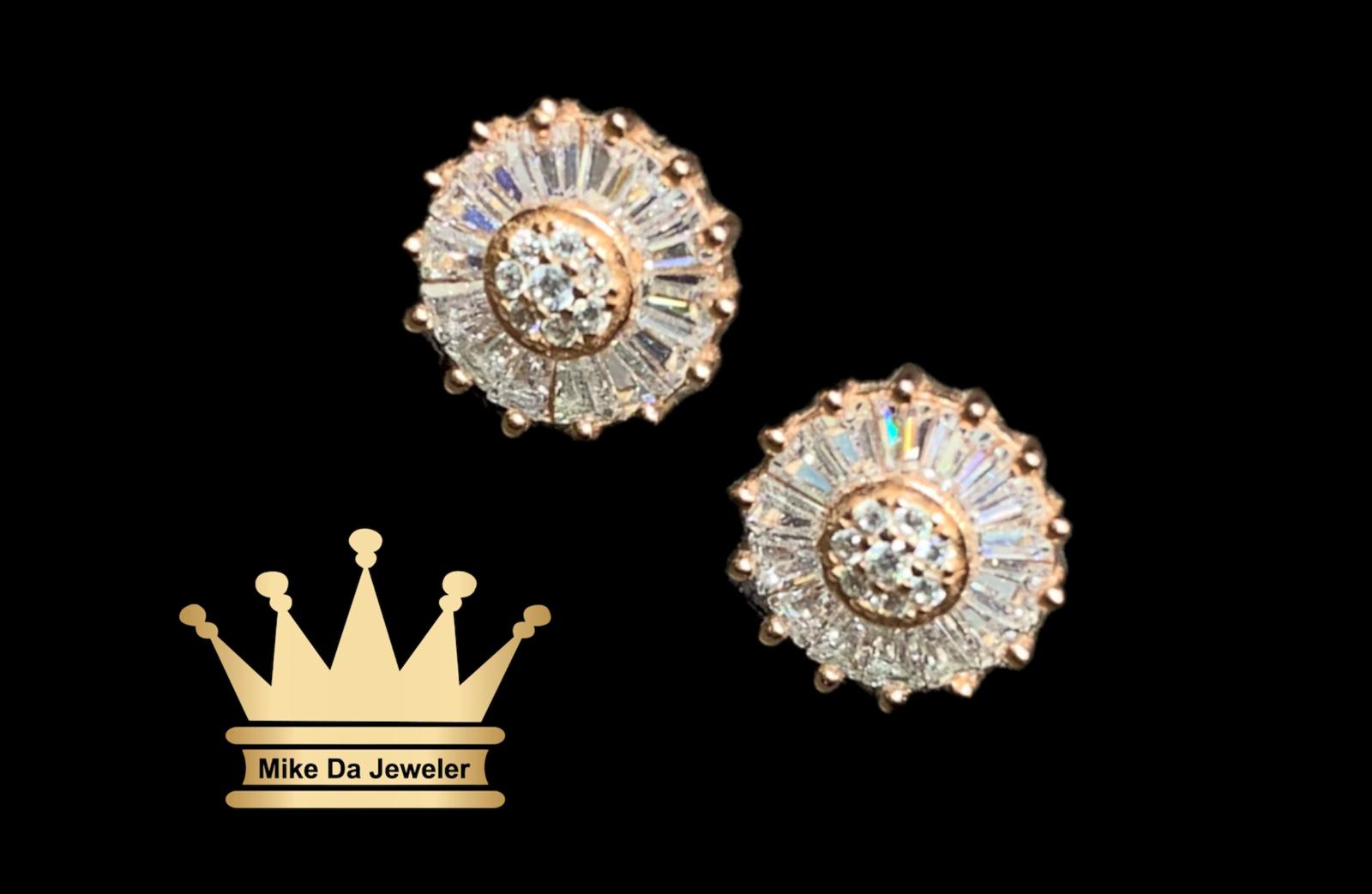 925 Sterling Silver Rose Gold Earrings with Cubic Zirconia