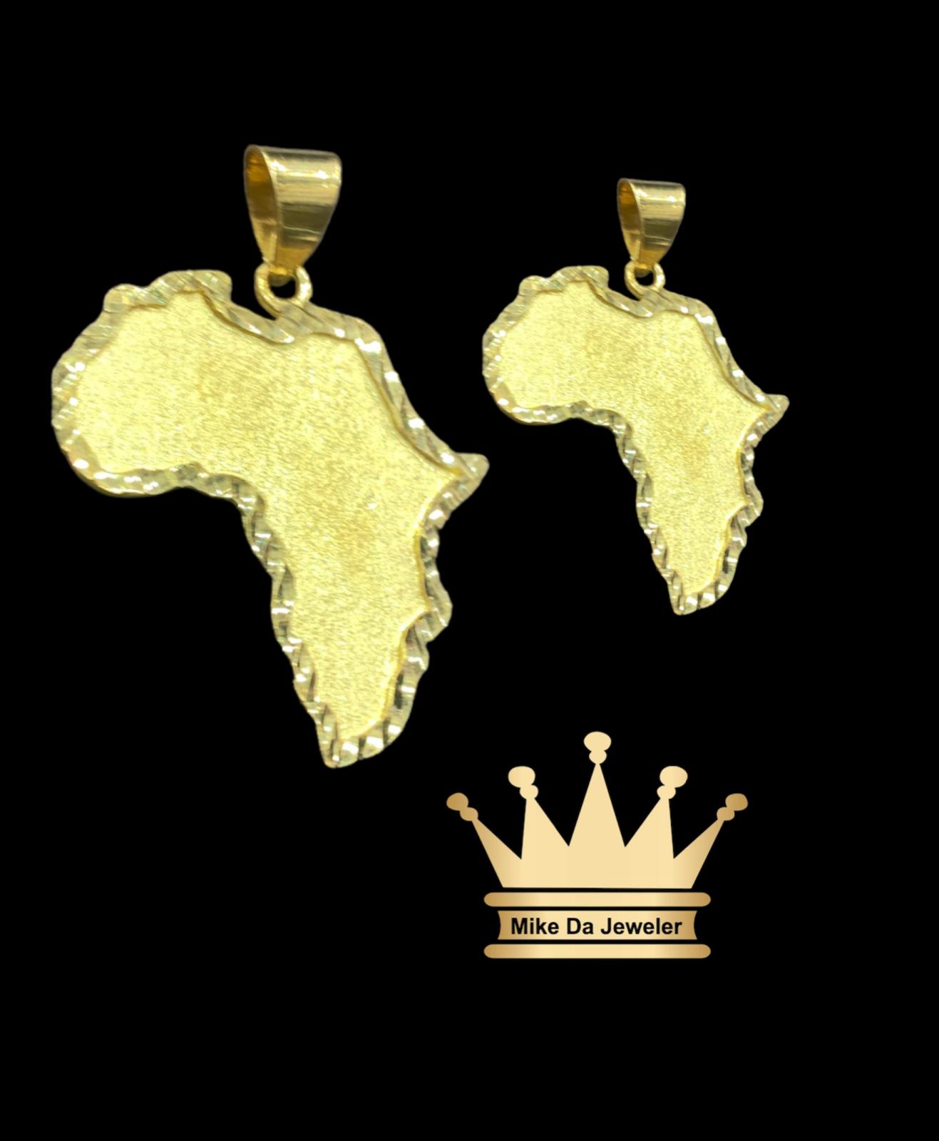18K Customized Handmade Africa Map Pendant