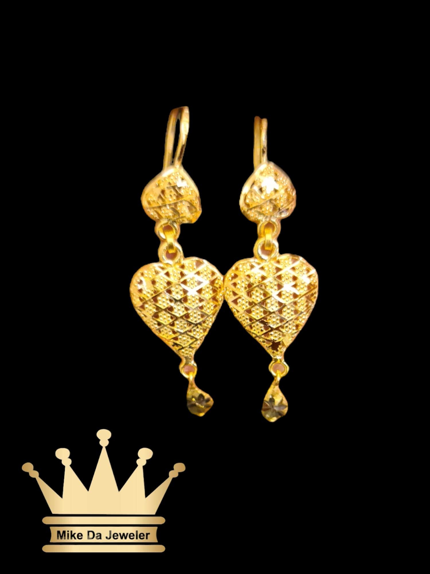 22k Gold Heart Shape Earrings