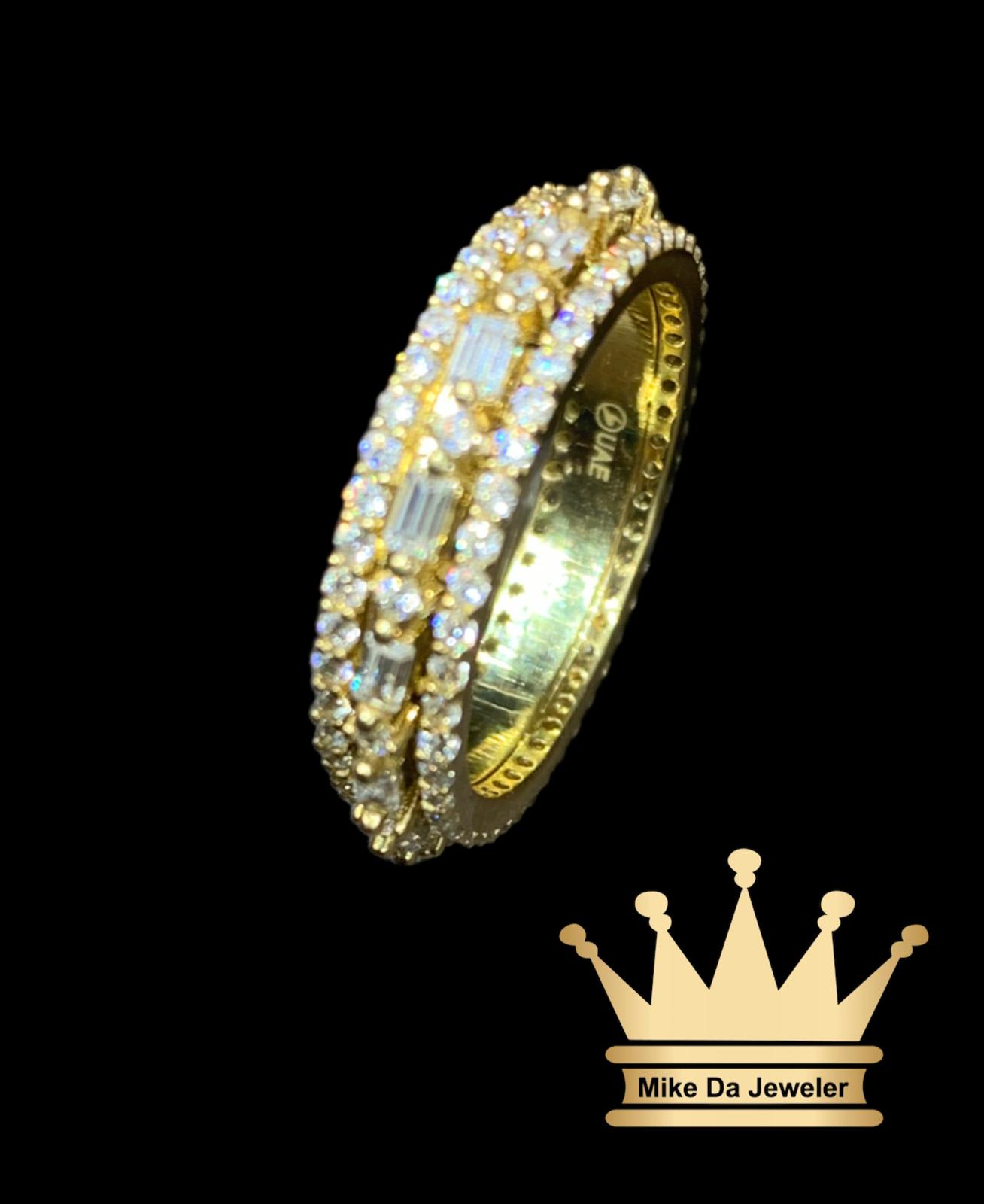18k Yellow Gold Spinner Band with Cubic Zirconia