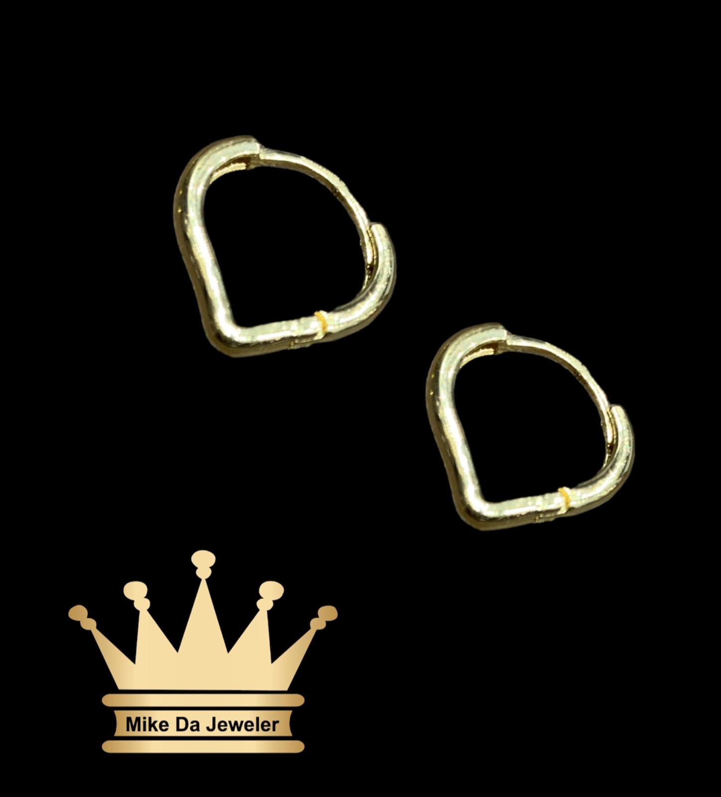 18k Handmade Hoop Earrings Pair Fully Polish Work