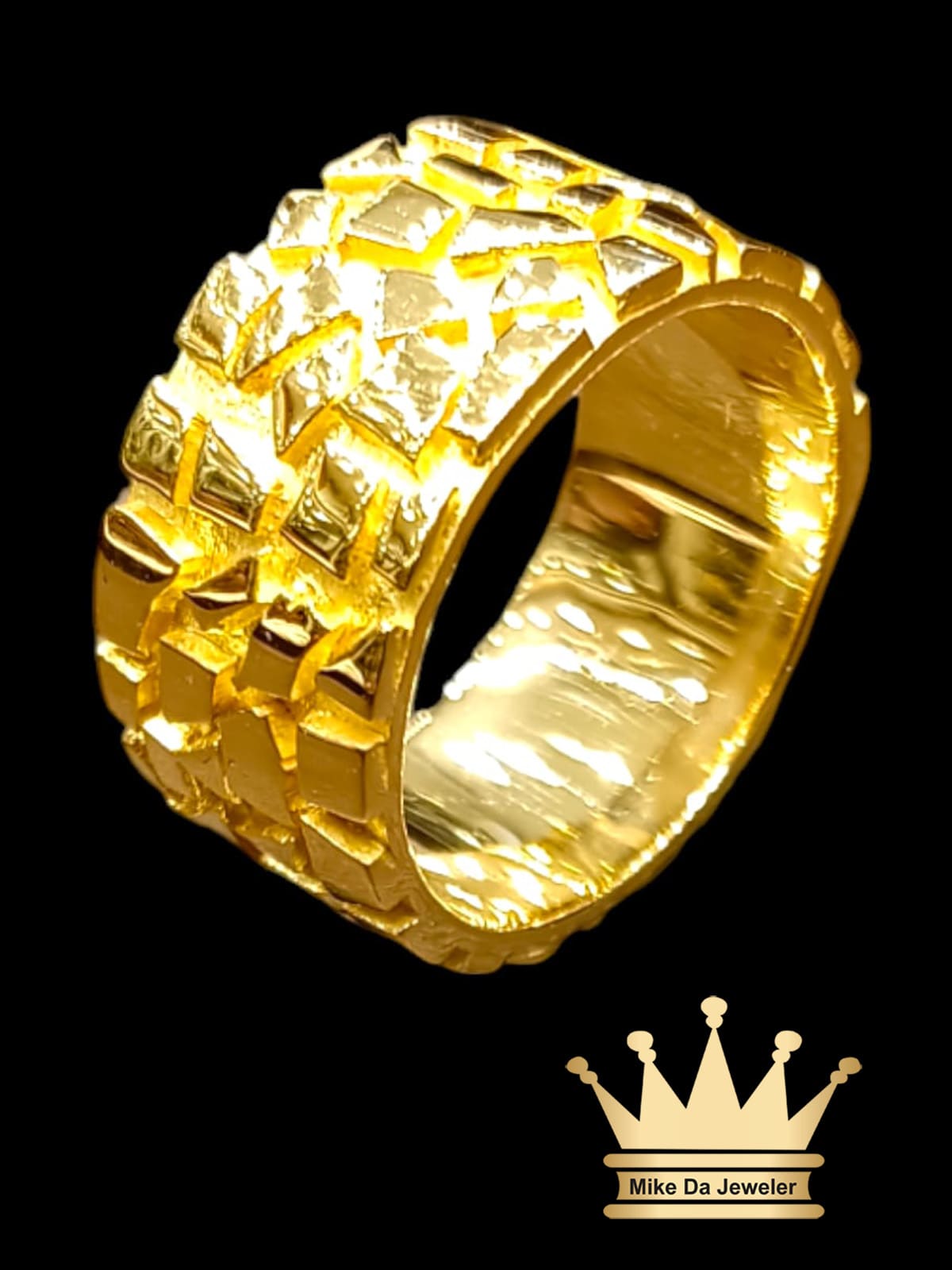 18K Solid Gold Handmade Nuggets Band
