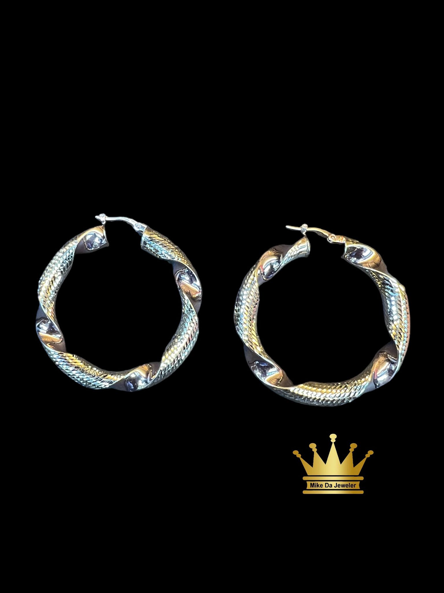 18K Yellow and Rose Gold Hoop Earrings