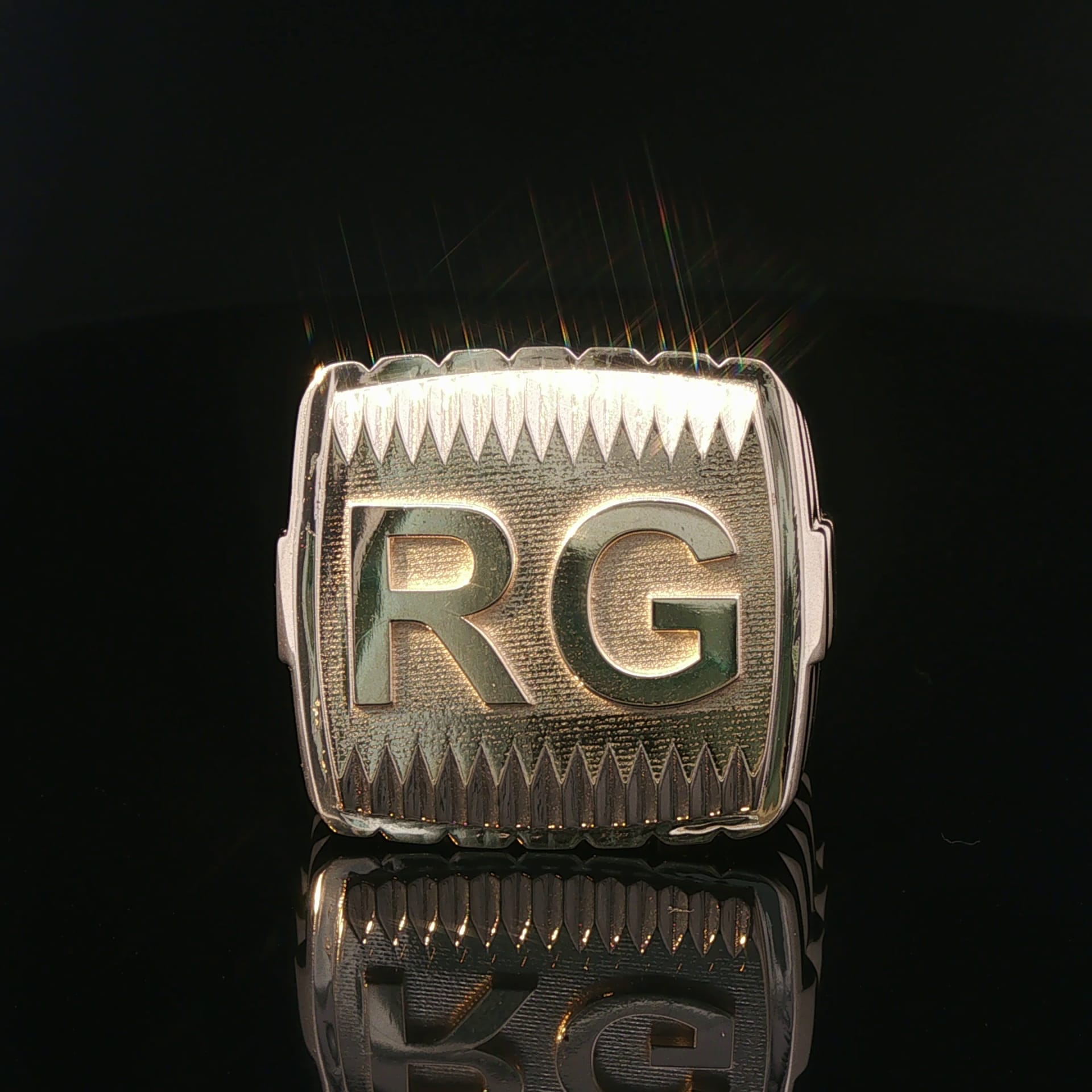 Custom Initial Signet Ring in Yellow Gold