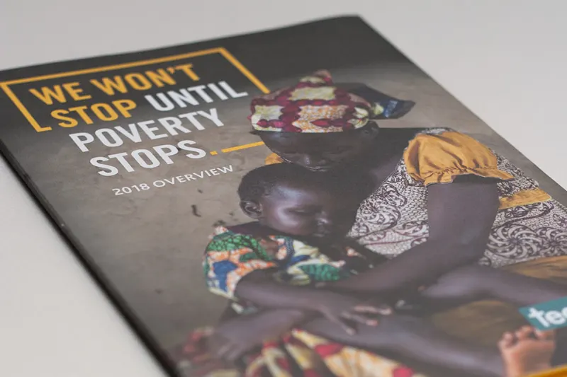 A Tearfund folder for a fundrasing project