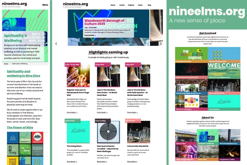Design assests used for NineElms.org