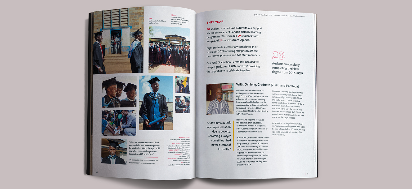 Annual report inside spread.