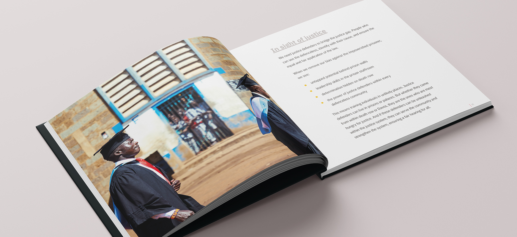 Fundrasing keepsake booklet inside spread.