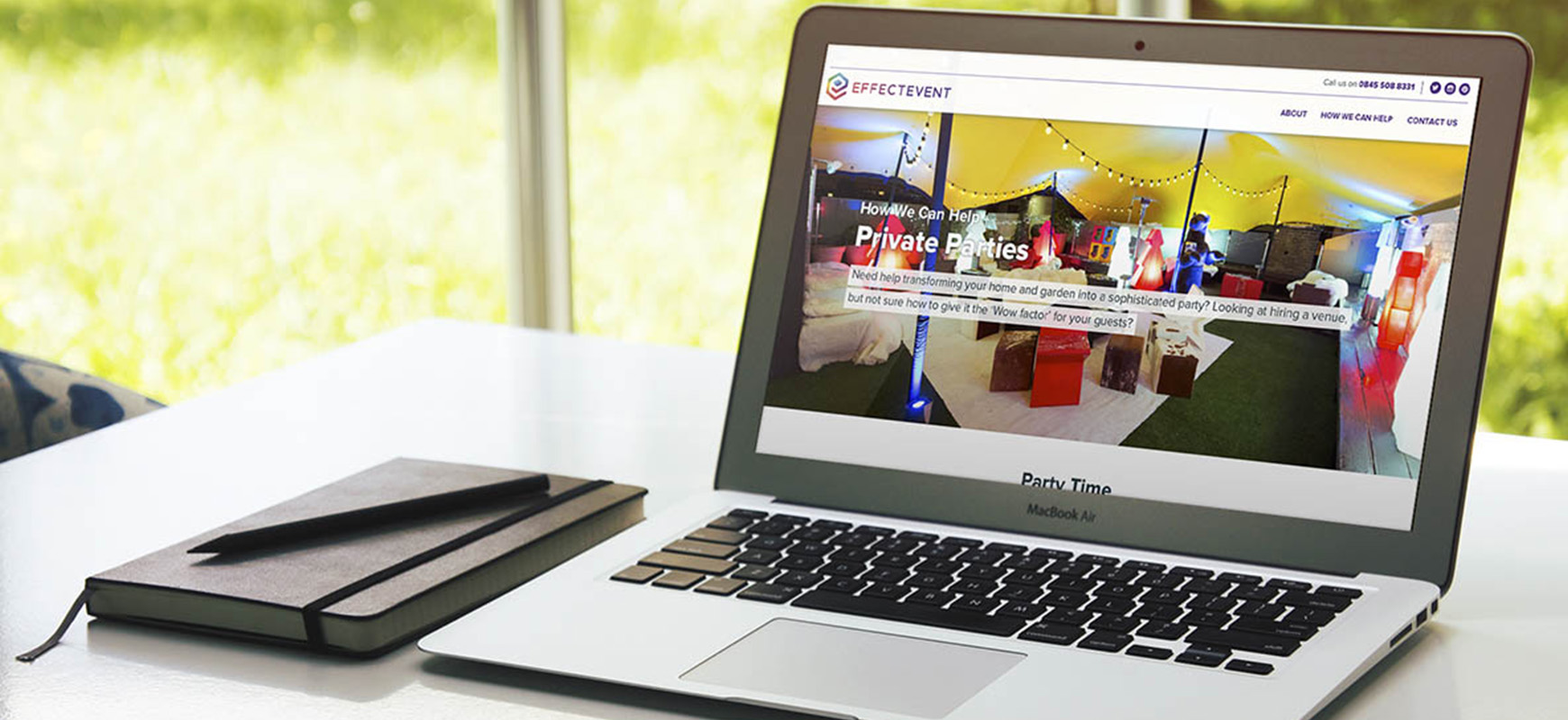 Effectevent website on a laptop screen