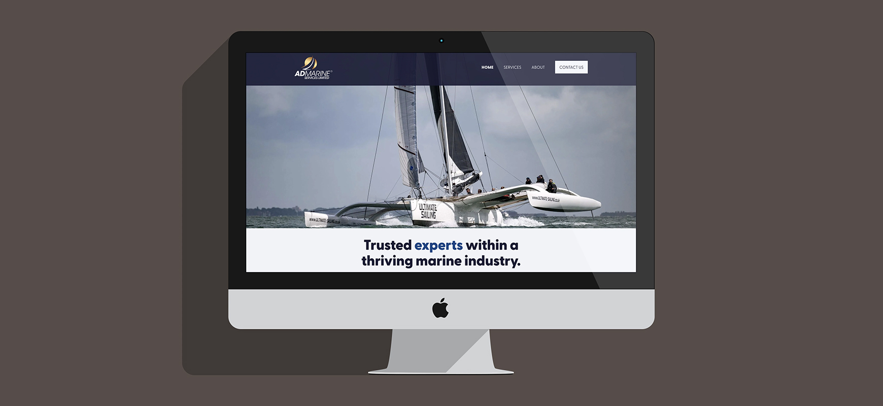 A screenshot of the AD Marine website homepage