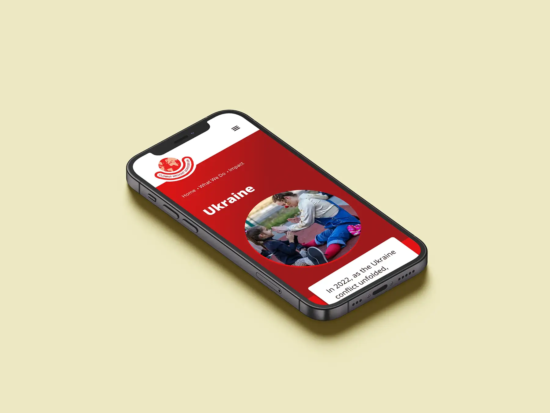 A case study page shown on an iPhone 12