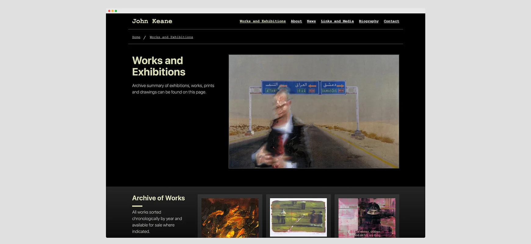 A screen grab of a page on a desktop sized browser