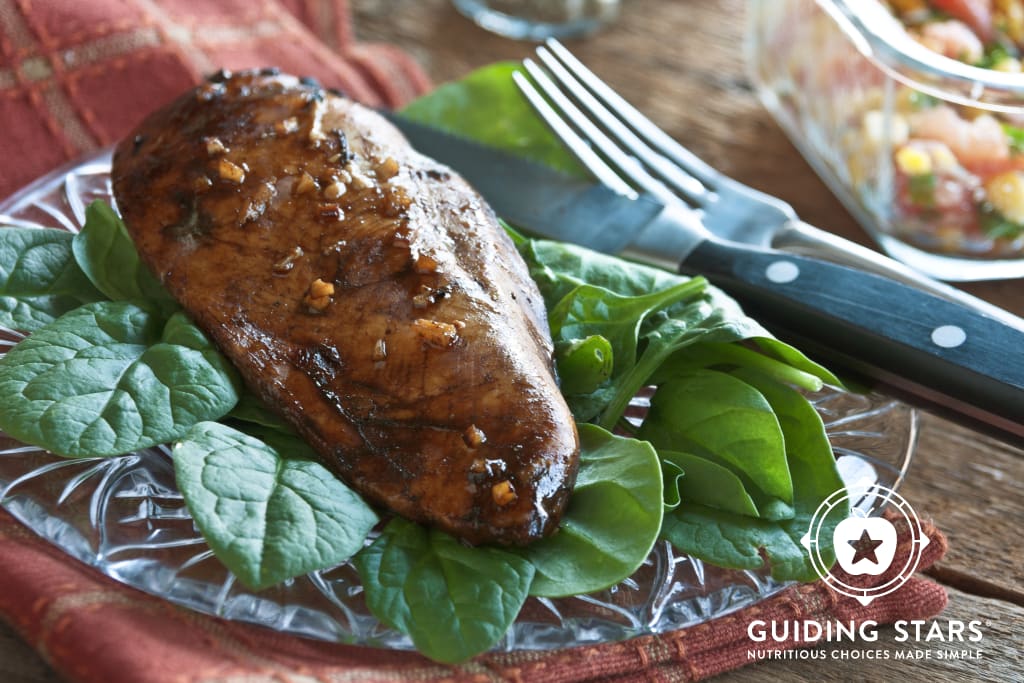 Balsamic Chicken over Spinach