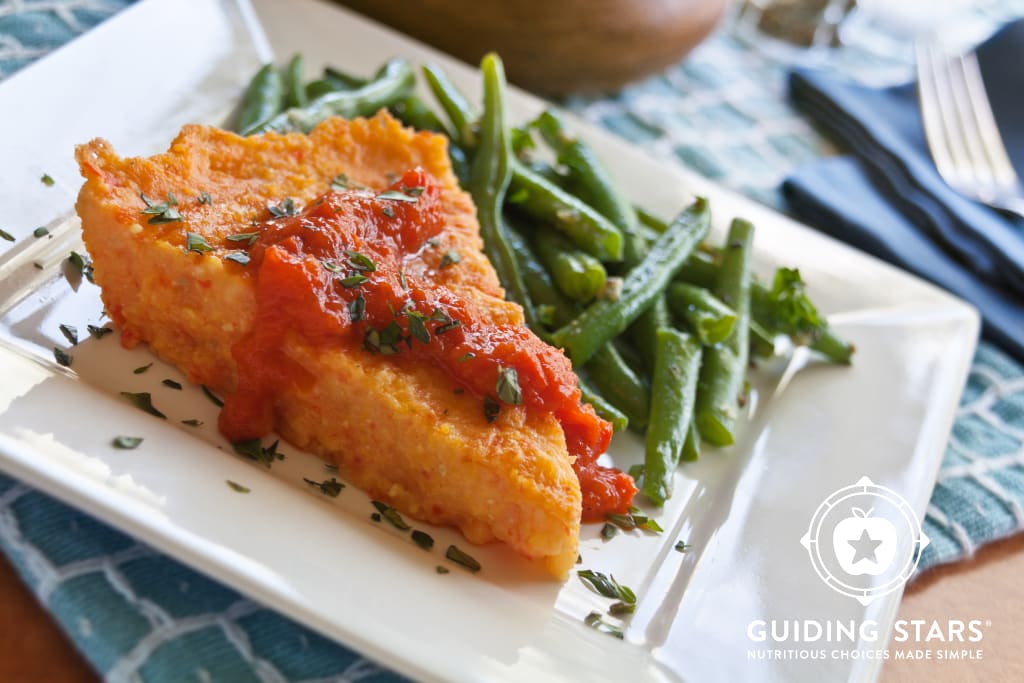 Creamy Polenta with Roasted Red Pepper Coulis