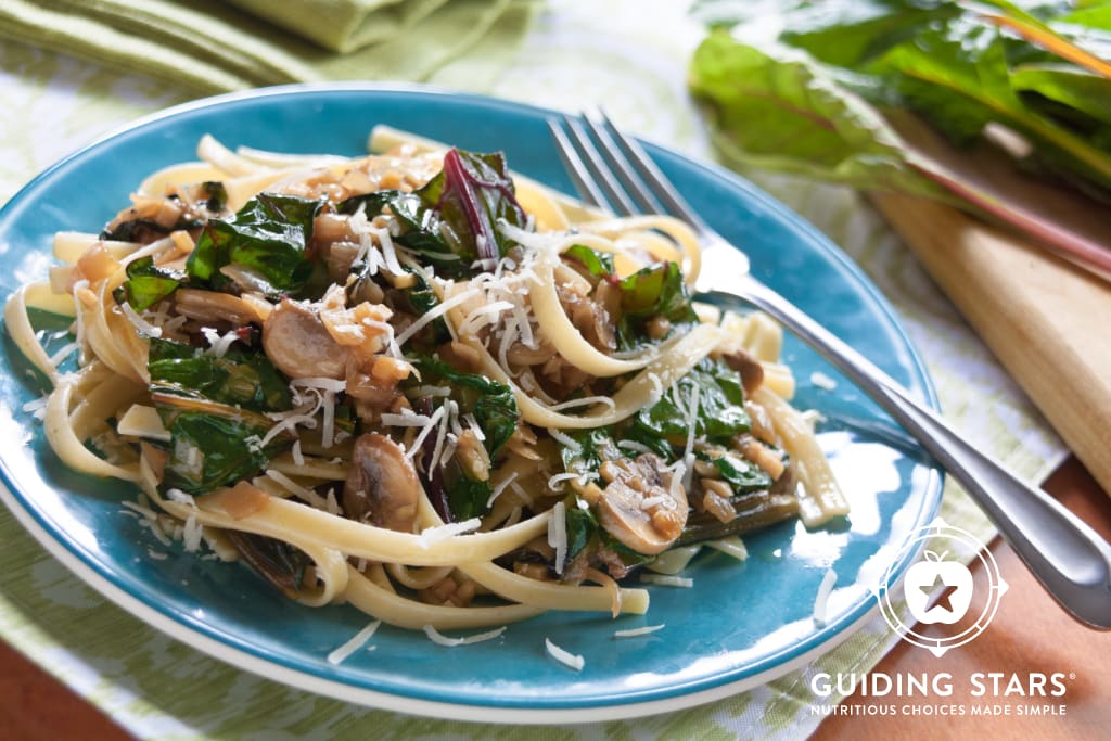 Fettuccine with Swiss Chard and Mushrooms