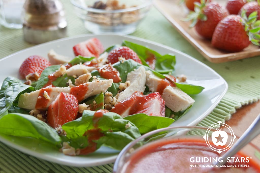 Chicken Strawberry Salad with Warm Citrus Dressing