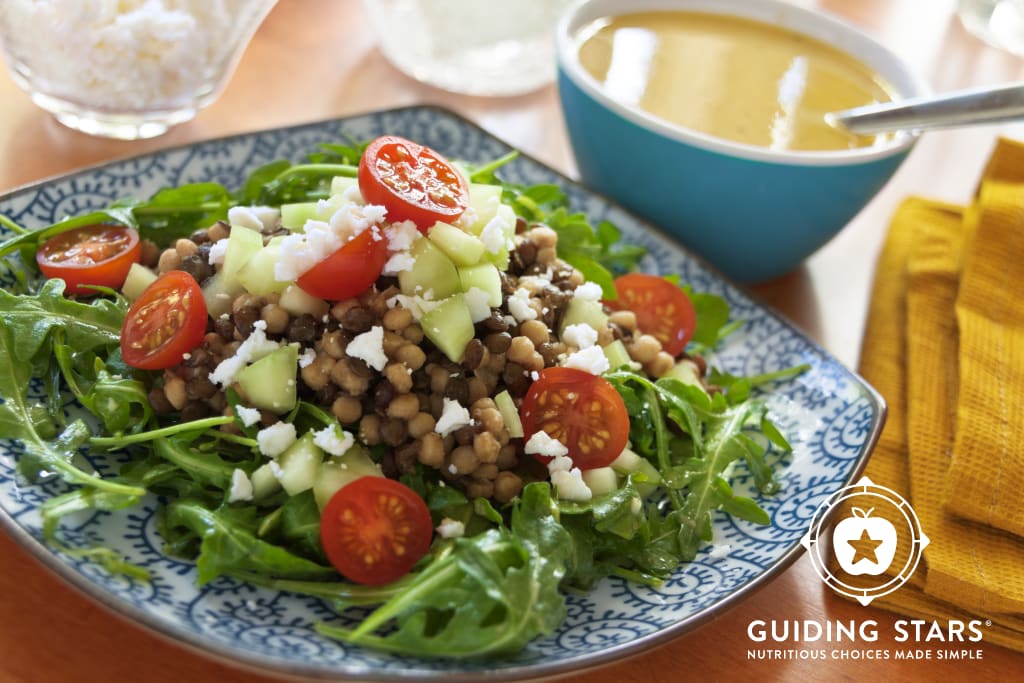 Couscous, Lentil & Arugula Salad with Garlic-Dijon Vinaigrette