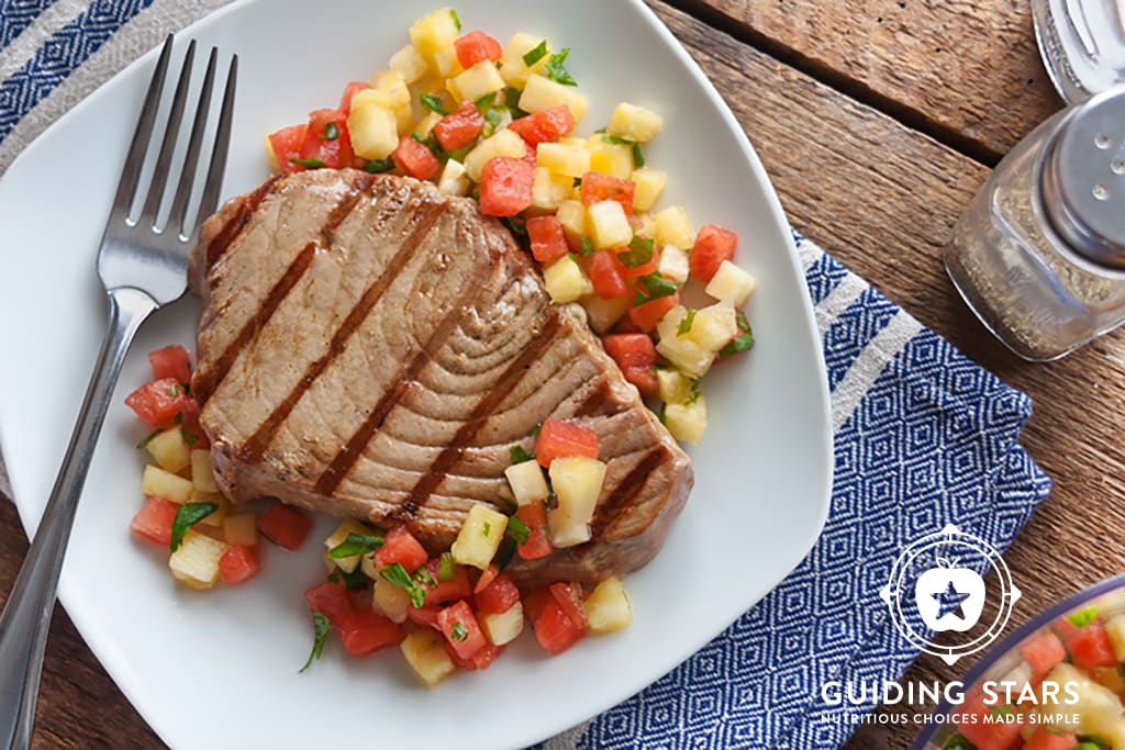 Grilled Tuna with Fire and Ice Salsa