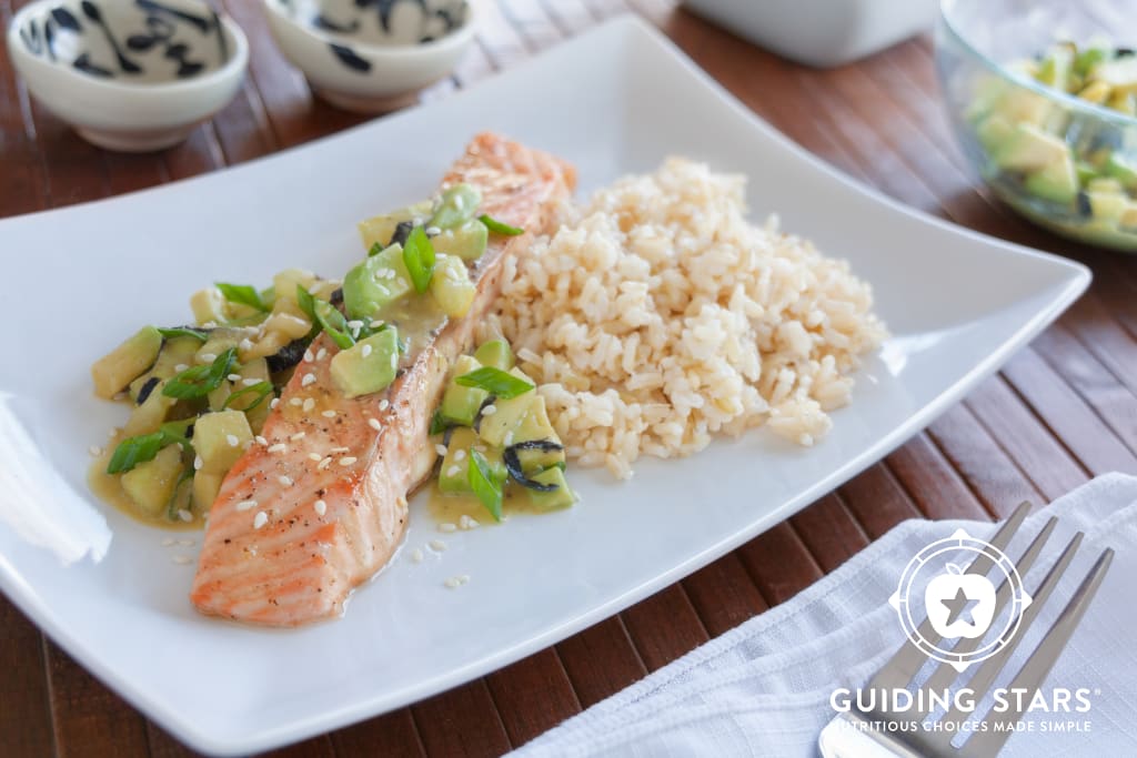 Roasted Salmon with Veggie Sushi Salsa